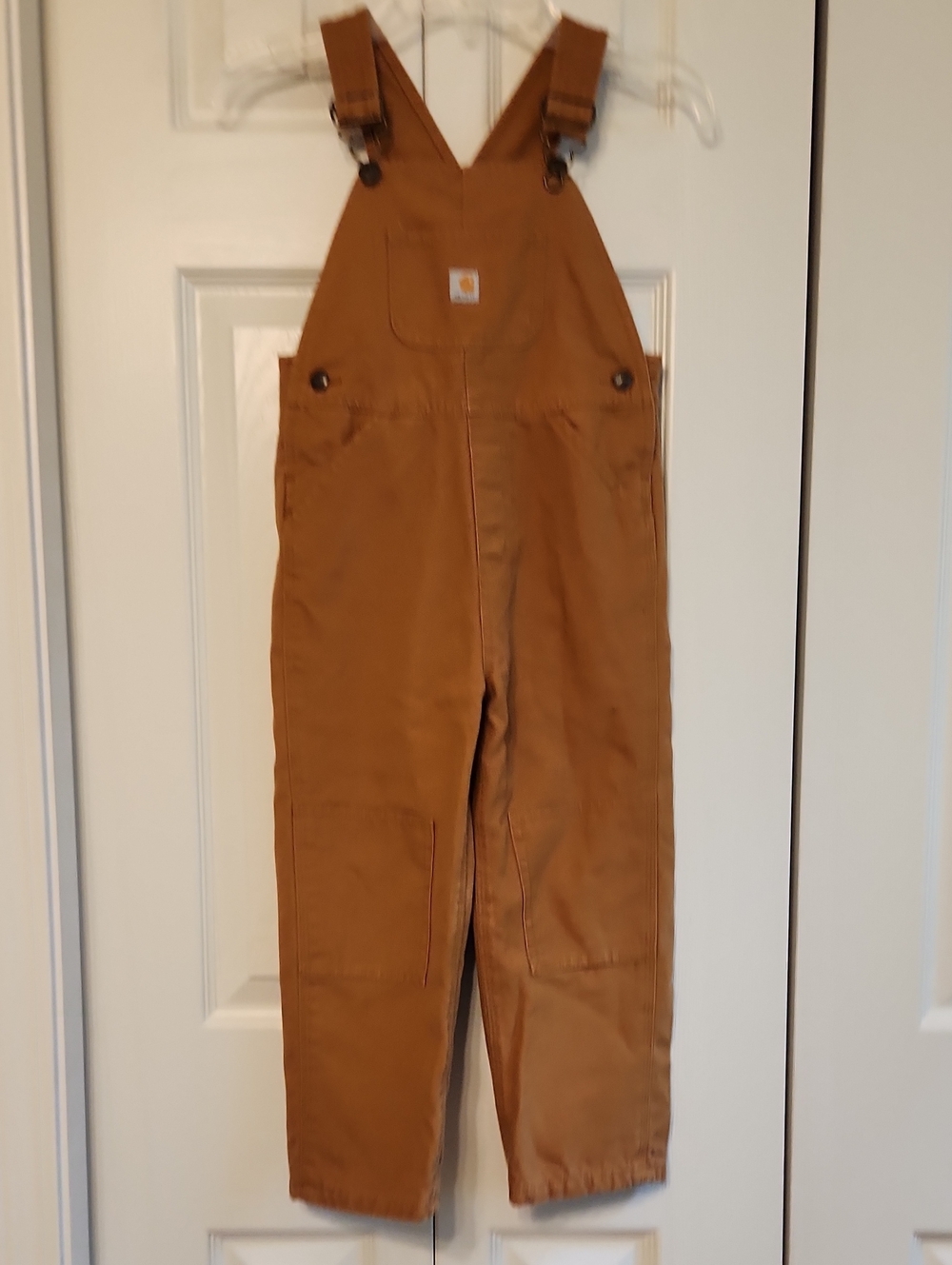 Carhartt Tan Dleece Lined Canvas Bib Overalls Size 4T